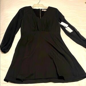 1. State Black A-Line Bishop Sleeve Dress Size 8